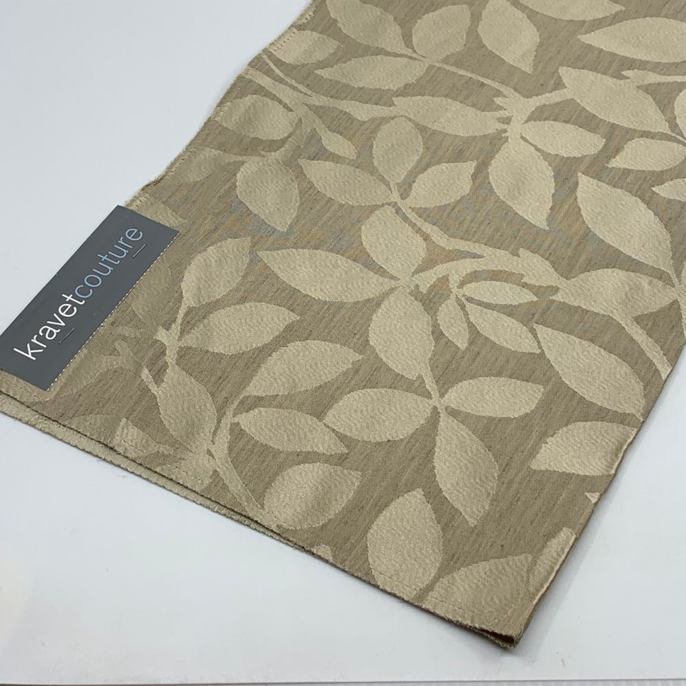 Kravet Couture Taupe Satin Floral Silk/Linen Blend Fabric Sample/Remnant Crafts
